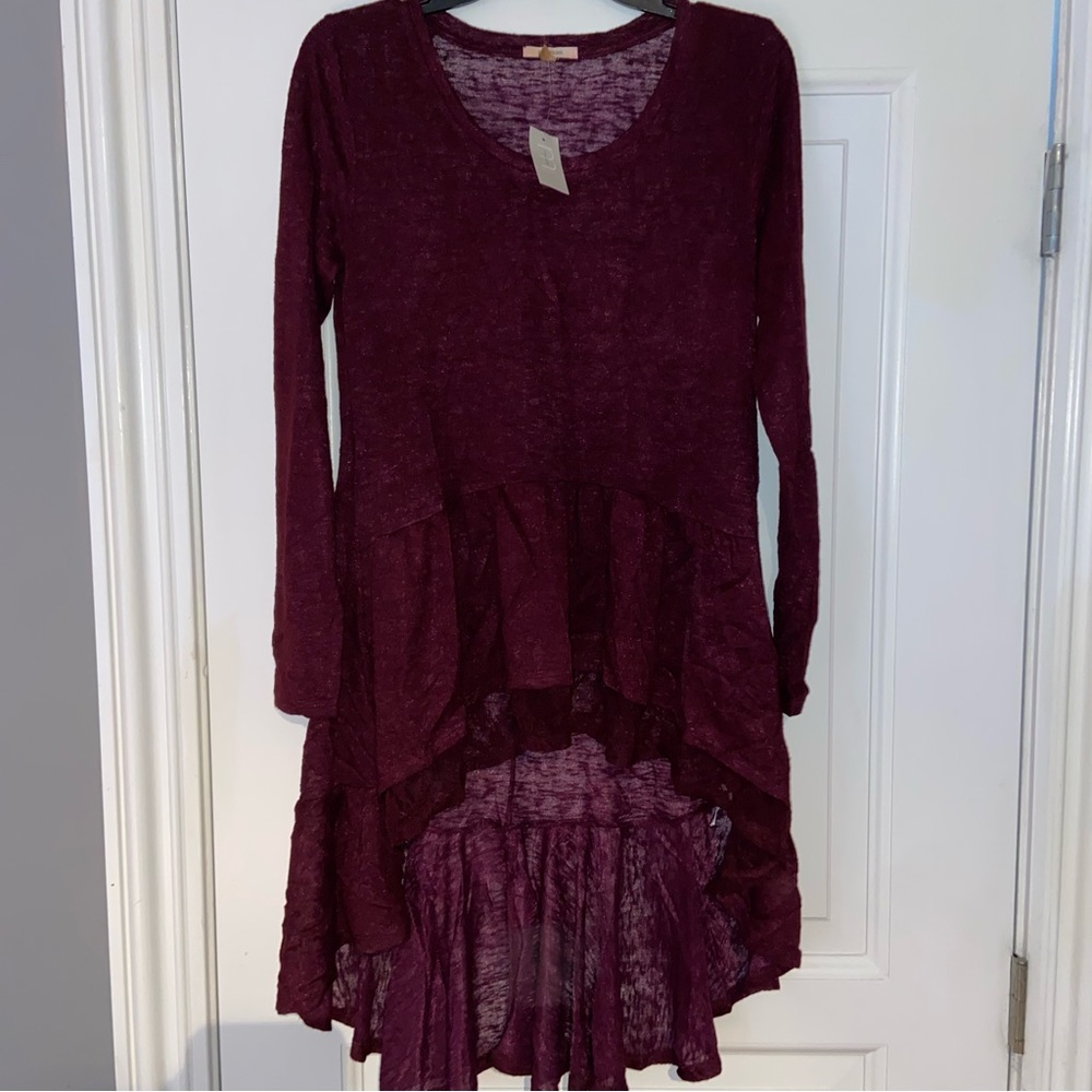 Maroon Baby Doll Tunic NWT
